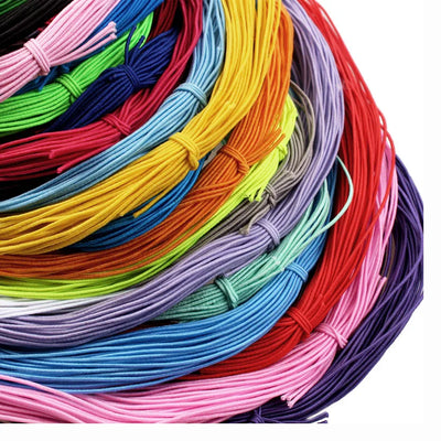 1mm 24M Braided Elastic Cord Beading Threads Stretch String Fabric Crafting Cords for Jewelry Making 23 Colors