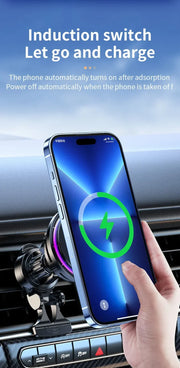 30W ice Cooling Magnetic Wireless Car Charger for iPhone15 14 13 12 Pro Max MacSafe Car Phone Holder Fast Charging Station