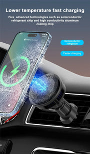 30W ice Cooling Magnetic Wireless Car Charger for iPhone15 14 13 12 Pro Max MacSafe Car Phone Holder Fast Charging Station