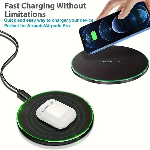 30W Wireless Charger For iPhone 15 14 13 12 X Pro Max Induction Fast Charging Pad Dock Station For Samsung S23 S22 Xiaomi Huawei